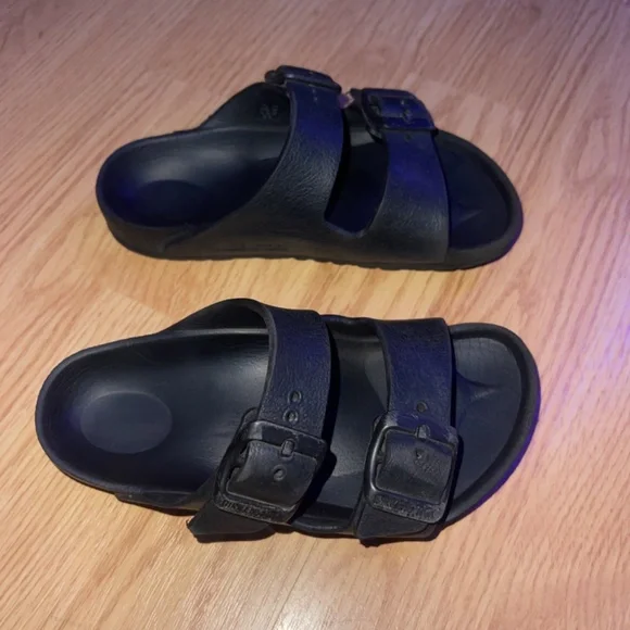Kids Birkenstock Unisex Black Arizona Slip On Sandals Size 26 (8-8.5) - Picture 3 of 9